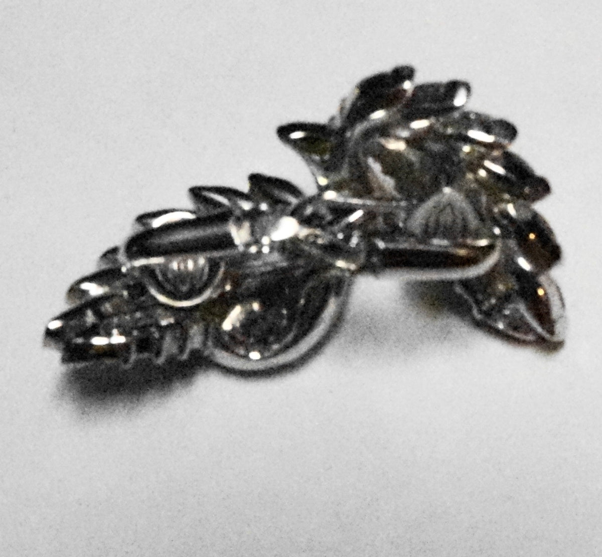 Marcel Boucher Clear Crystal Rhinestone Rhodium Plated Clip Earrings