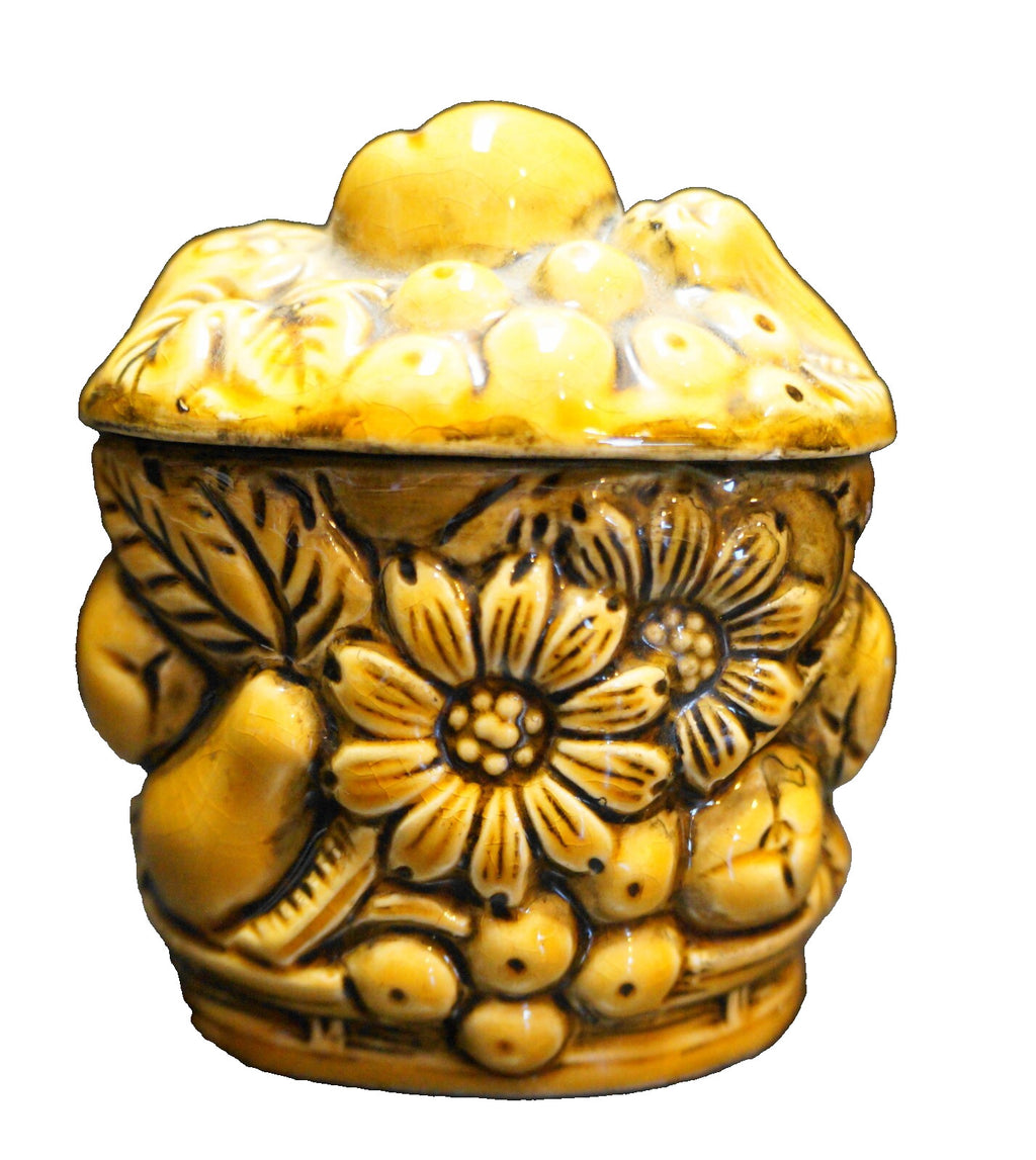 Inarco Harvest Daisy Golden Brown Sugar Bowl Japan
