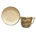 Pearl China Mother 22K Gold Decorated Oversize Cup Saucer 1950s