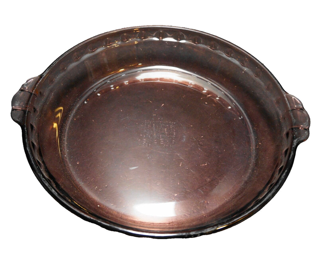 Pyrex Originals Visions Cranberry 229 Pie Plate Deep Fluted Rim 10 IN