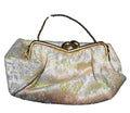 Pale Gold Brocade Evening Bag Pink Green Floral