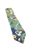 Sabatini Novelty Silk Tie Casino Print Roulette Wheel Chips
