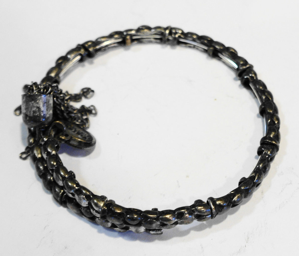 Alex and Ani Vintage Sixty-Six Silverplate Wrap Bracelet Tassel