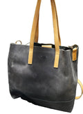 Able Abera Black Cognac Leather Crossbody Tote Purse Made in Mexico