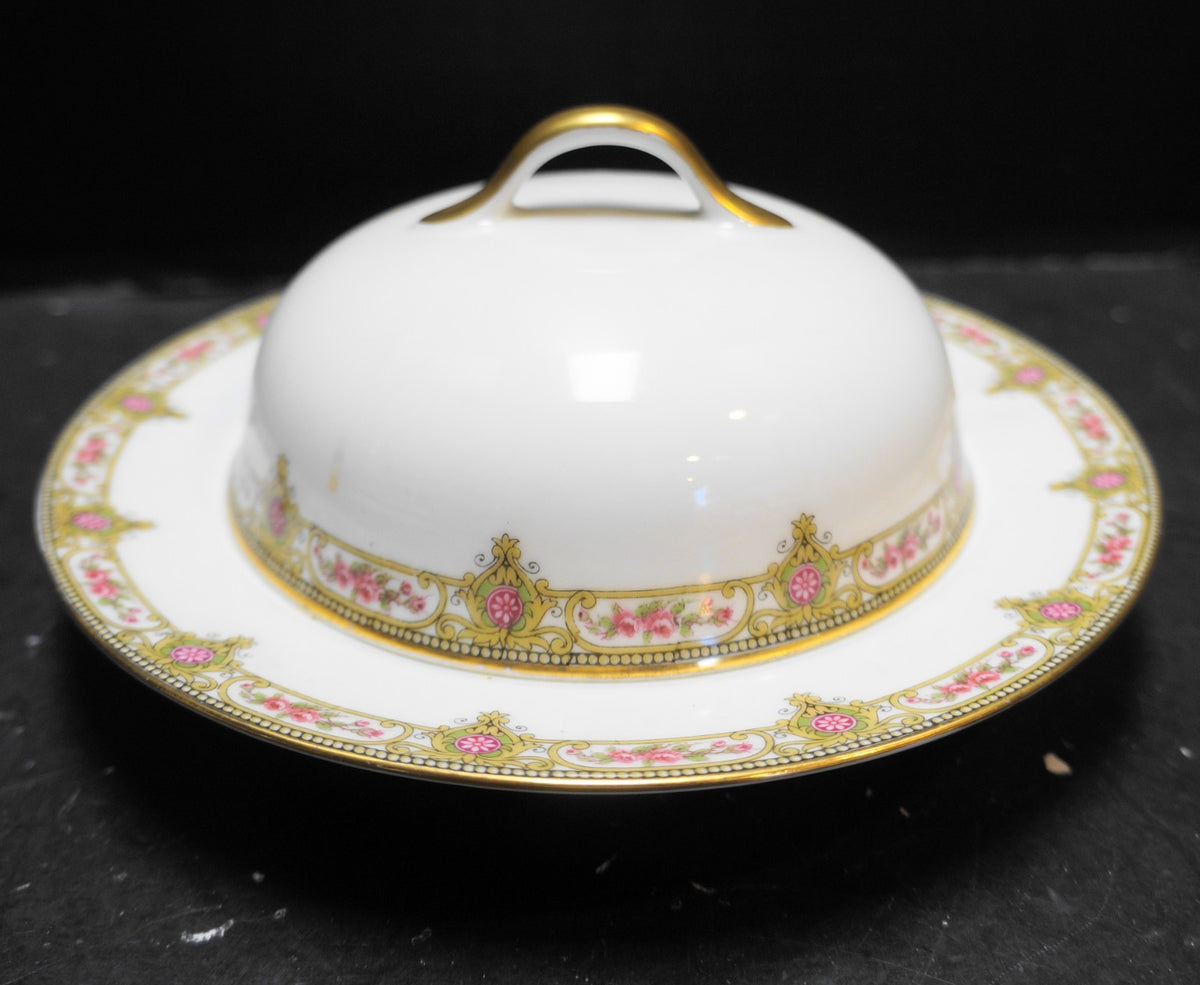U.C. Limoges FB&CO France Round Domed Butter Dish With Strainer