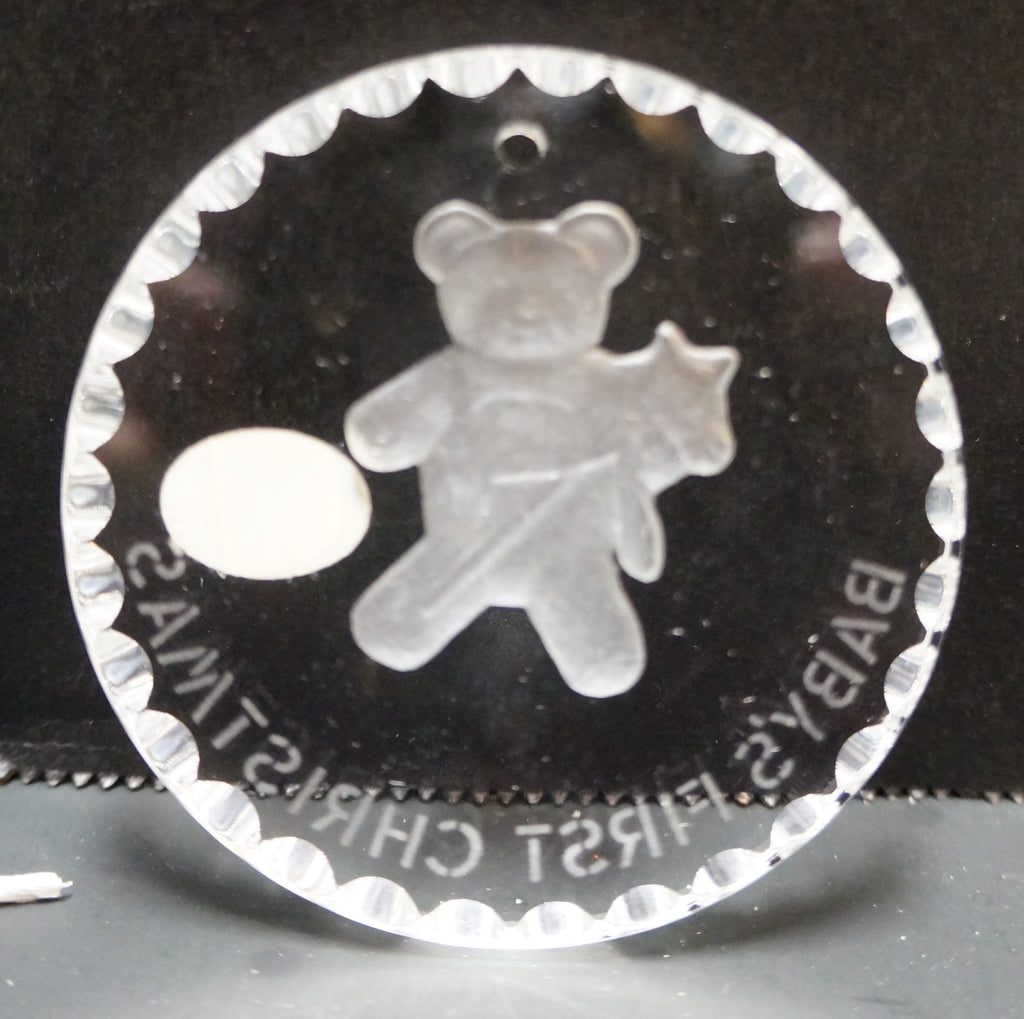 Gorham Crystal Baby's First Christmas Ornament West Germany