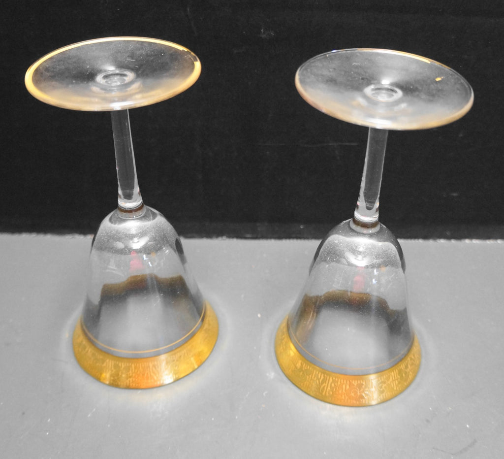 Tiffin Rambler Rose 24K Gold Encrusted Claret Wines Pair 5 3/8"