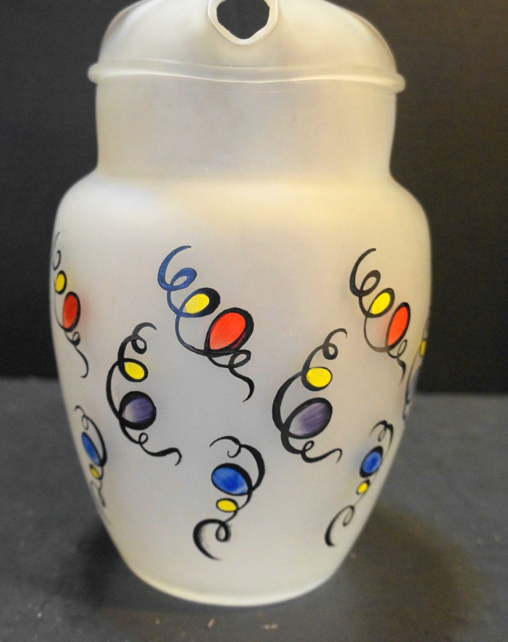 Federal Glass Satin Frosted 86 Oz Hand Painted Pitcher