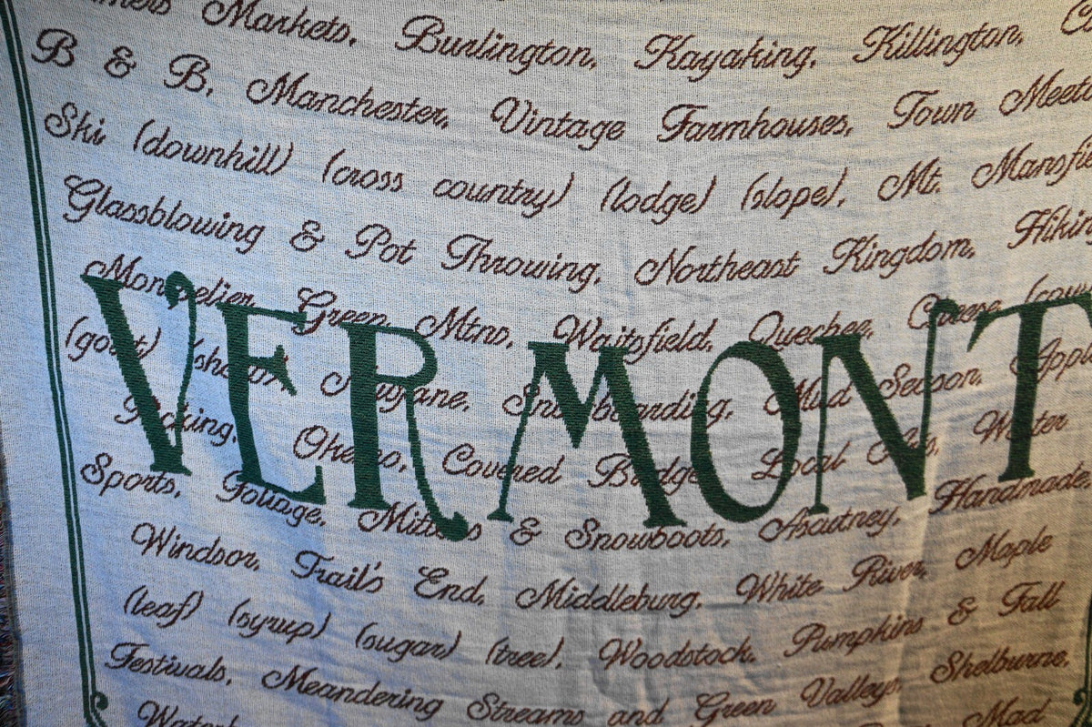 Vermont Cities Manual Wodworkers and Weavers Jacquard Throw Blanket