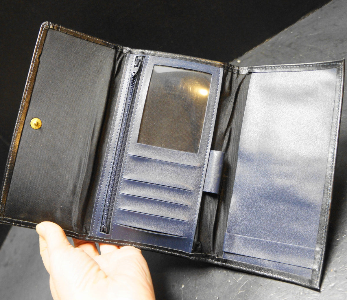 Princess Gardner Black Leather Full Grain Cowhide Women's Wallet