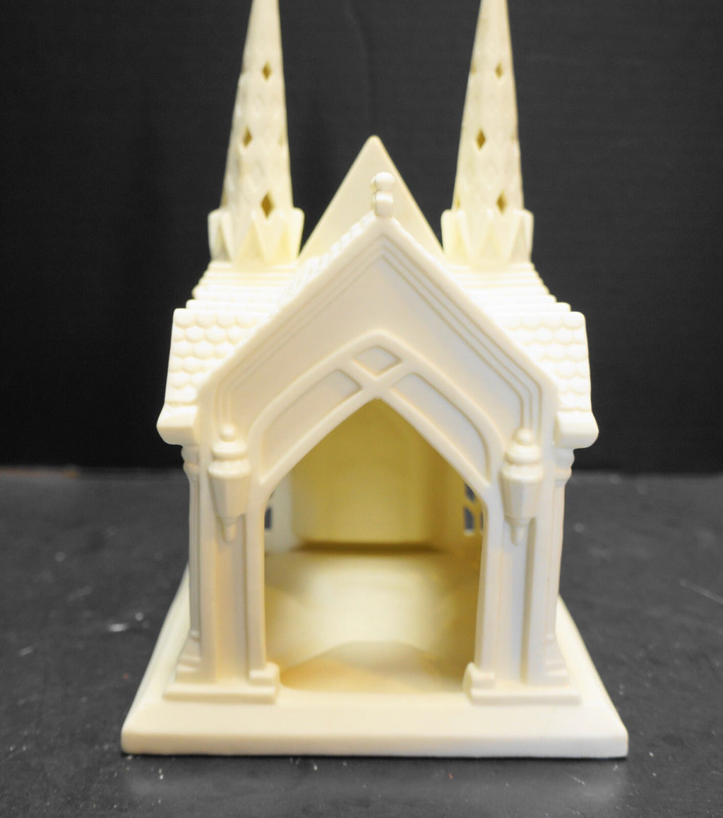 Partylite Christmas Cathedral Lights P7307 Bisque Tea Light Lamp