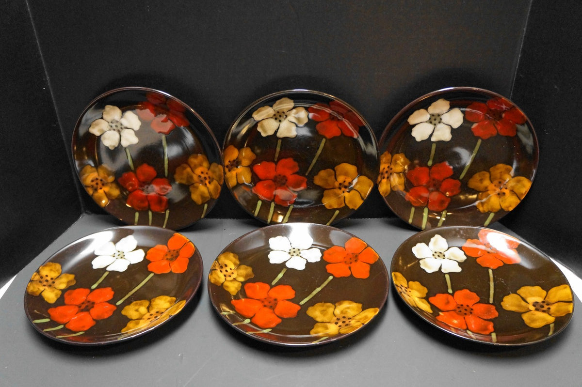 Pfaltzgraff Painted Poppies Accent Salad Plates Set of 6