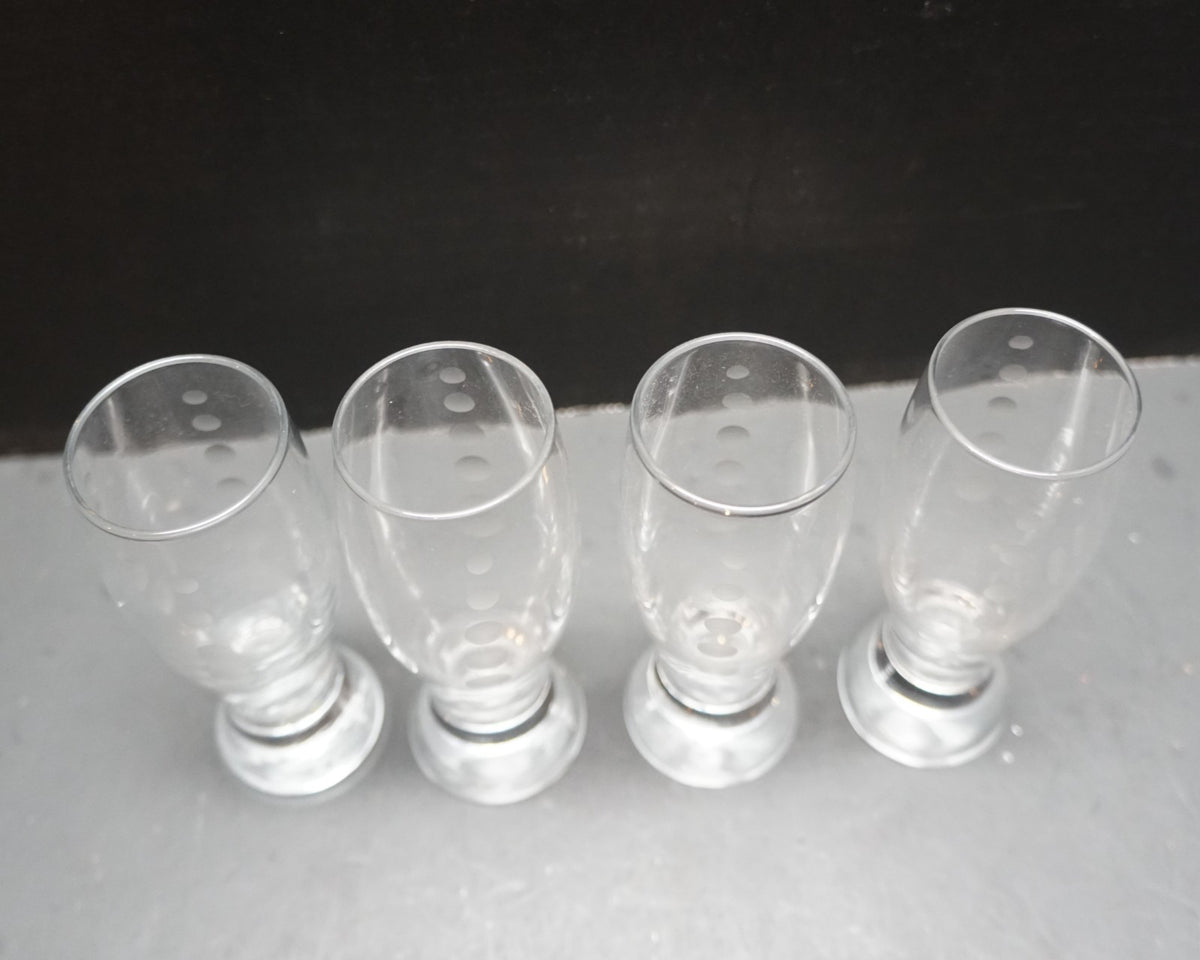Mikasa Cheers Selections Cut Glass Shot Glasses Set of 4 Cut Dots