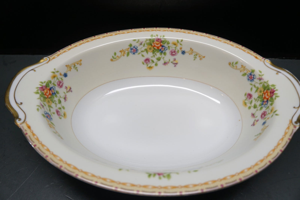 National China Patricia Porcelain Oval Vegetable Bowl 1930s