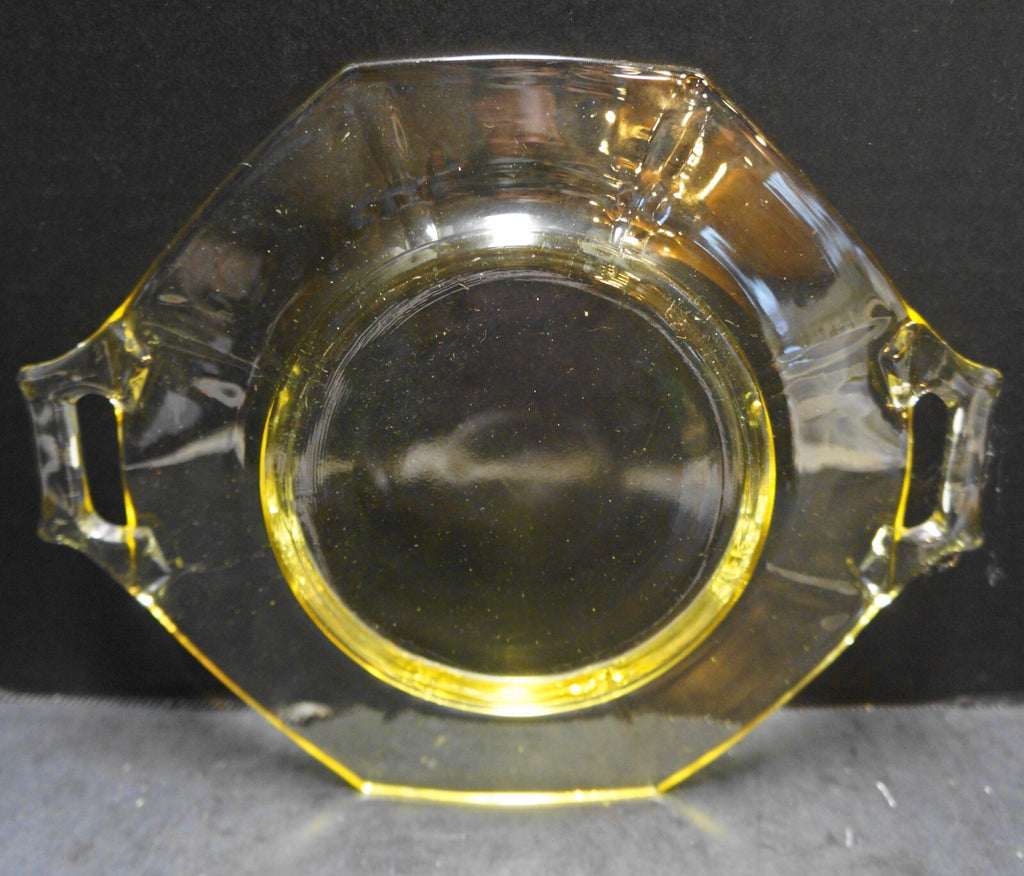 Imperial Molly Yellow Depression Glass Small 2 Handled Plate