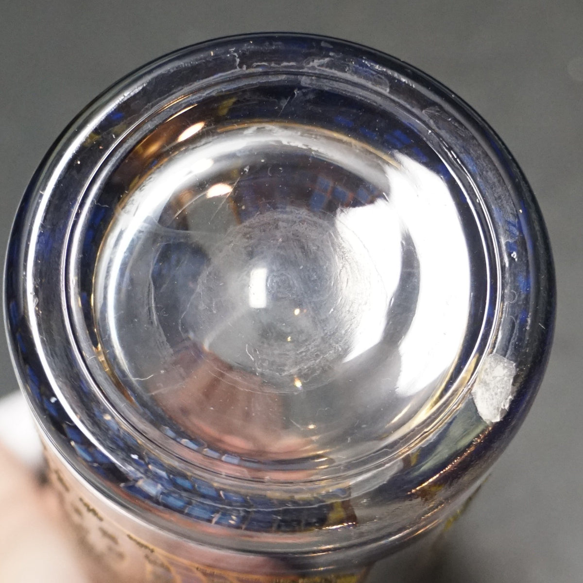 MCM Peacock Decorated Glass Tumbler 5 1/2" CCC Continental Can Co Hazel Atlas