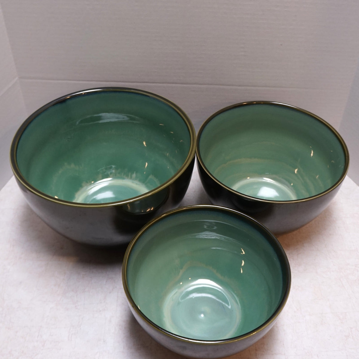 Sango Nova Green Nesting Mixing Bowls Set of 3