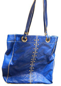 Red by Marc Ecko Royal Blue Tote Bag Purse Pebbled Texture Vinyl Faux Leather