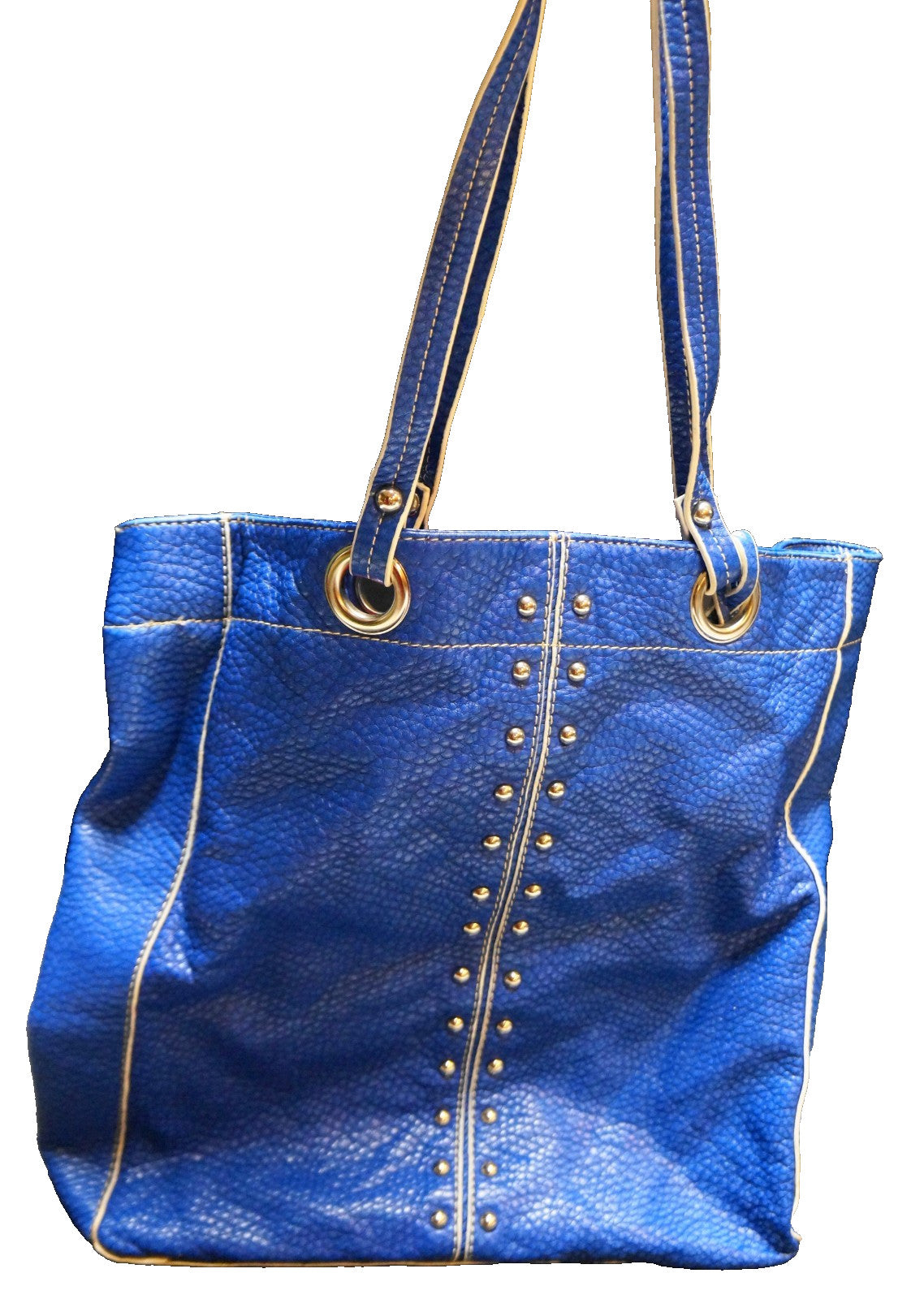 Red by Marc Ecko Royal Blue Tote Bag Purse Pebbled Texture Vinyl Faux Leather