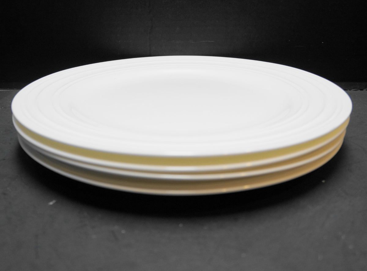 Mikasa Swirl White Bone China Rings 11" Dinner Plates Set of 4