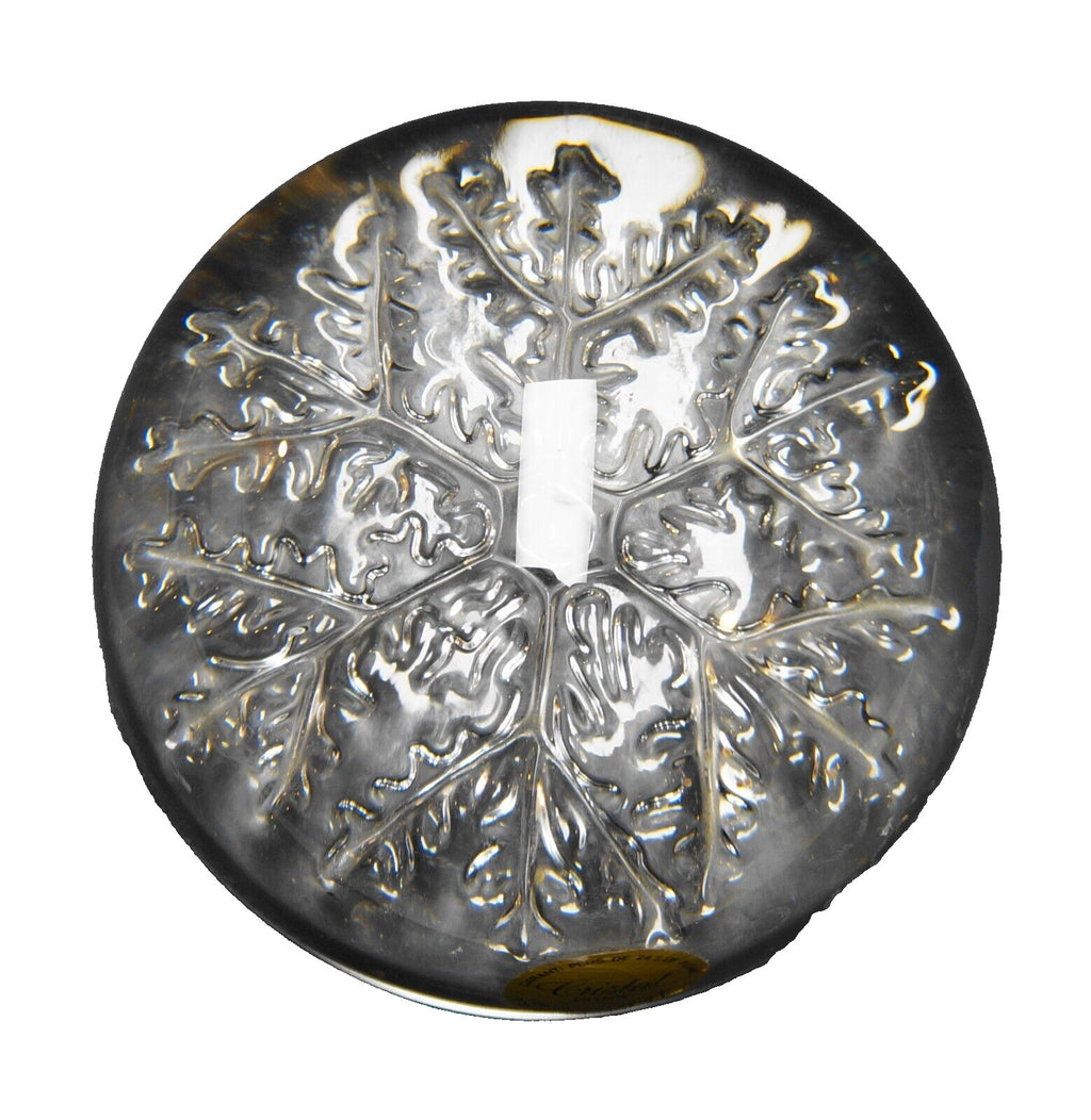 Avon Snowflake Lead Crystal Domed Paperweight 1970s Cristal France Handmade