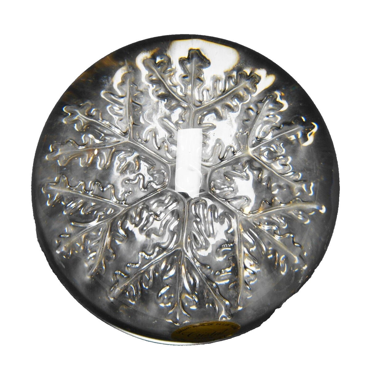 Avon Snowflake Lead Crystal Domed Paperweight 1970s Cristal France Handmade