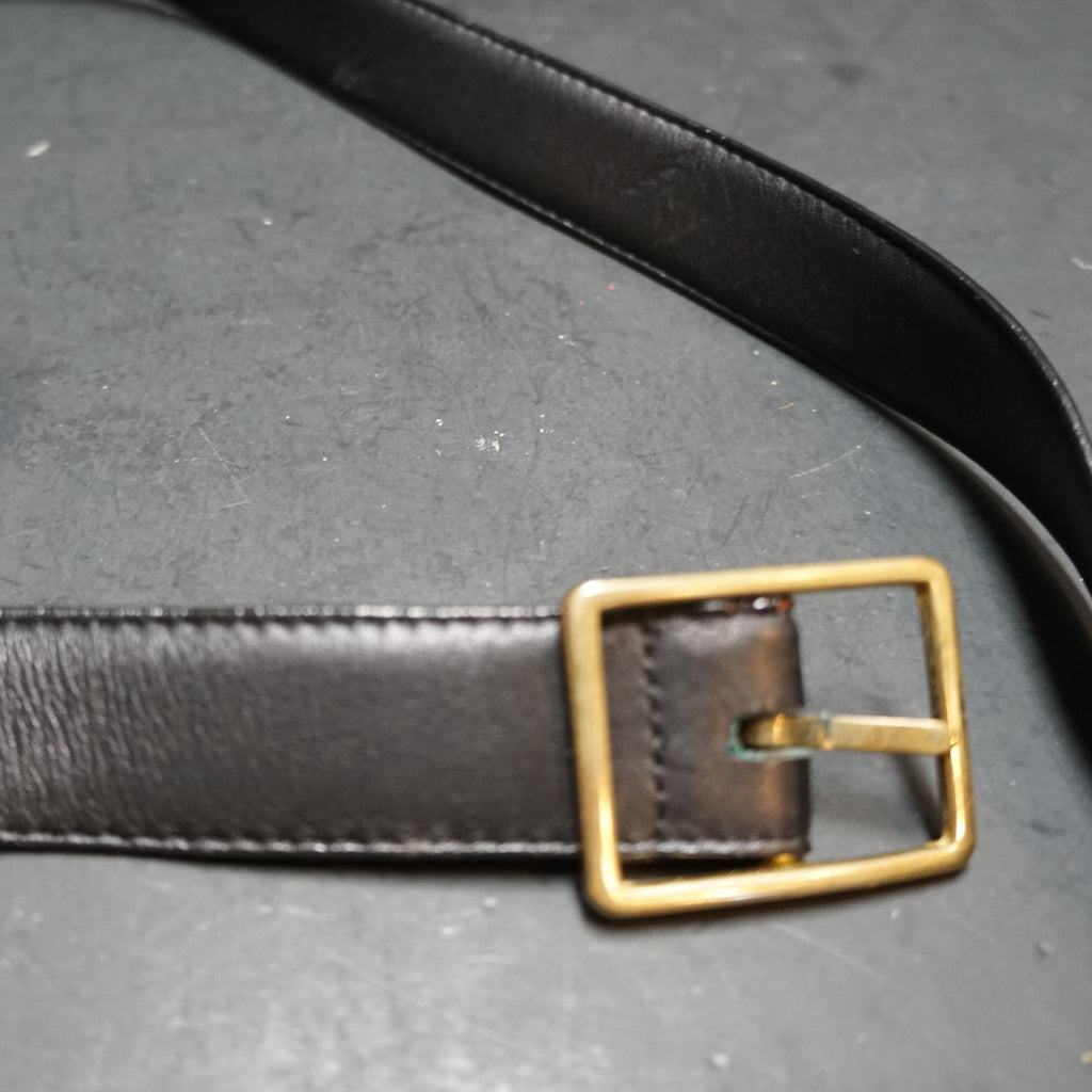 Brighton Black Brown Leather Reversible Belt Brass Buckle Size 42 Men's