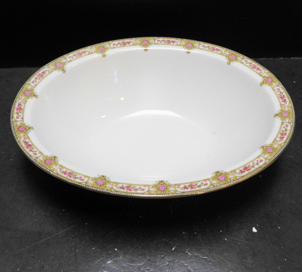 U.C. Limoges FB&CO France Oval Serving Bowl Roses Scrolls