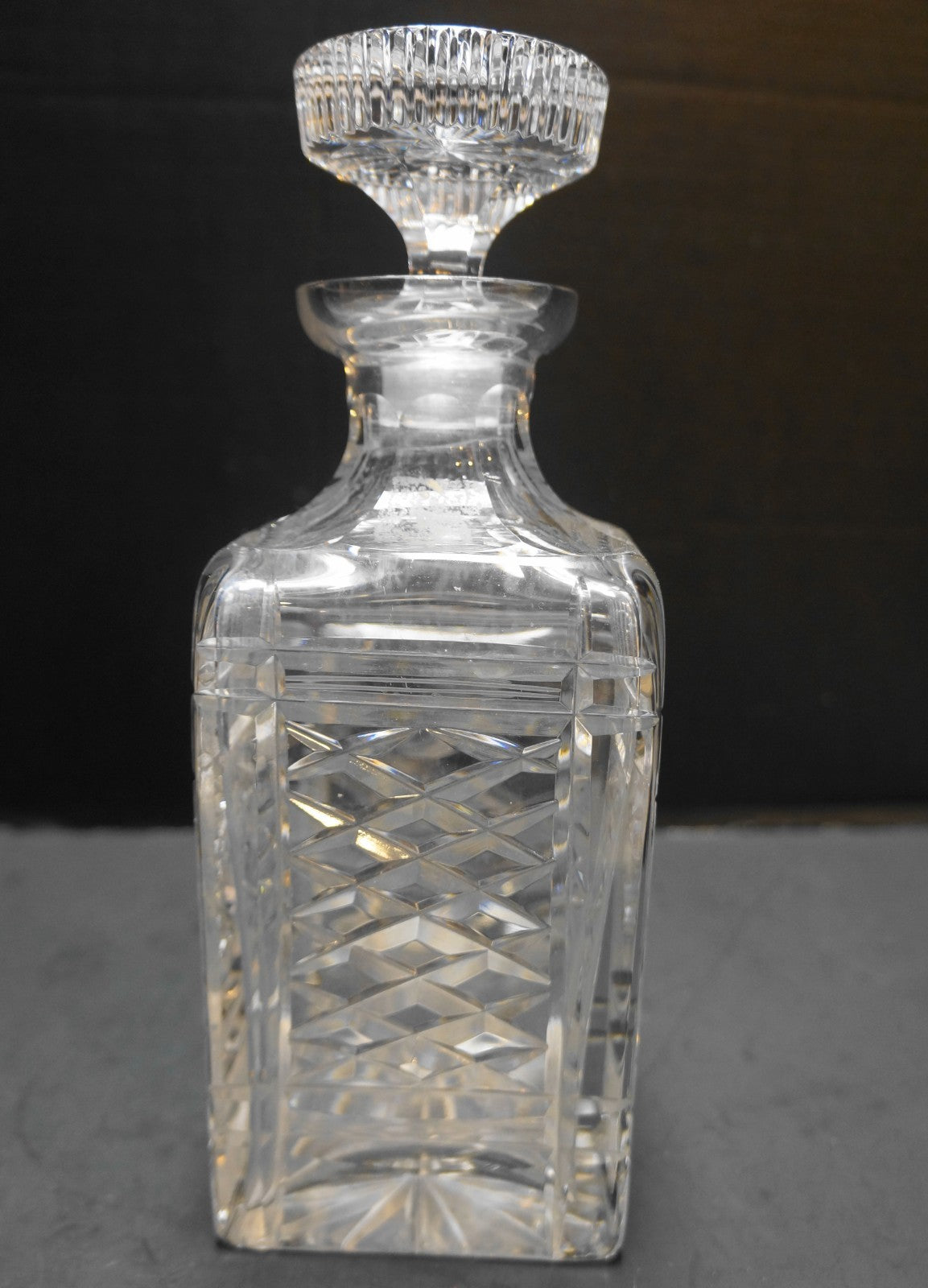Imperlux West Germany Clear Cut Crystal Square Decanter