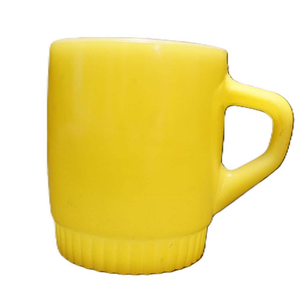 Fire King Bright Yellow Ribbed Base Stacking Mug