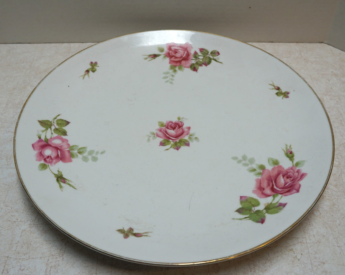 Rosenthal Aida Pink Rose Chop Plate Round Platter 1950s