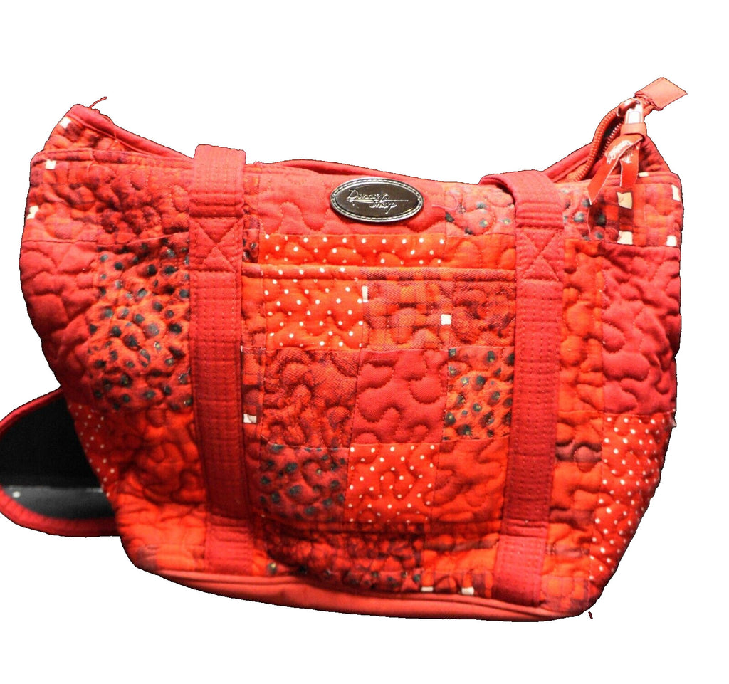 Donna Sharp Ruby Red Patchwork Quilted Tote Bag Purse