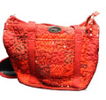 Donna Sharp Ruby Red Patchwork Quilted Tote Bag Purse