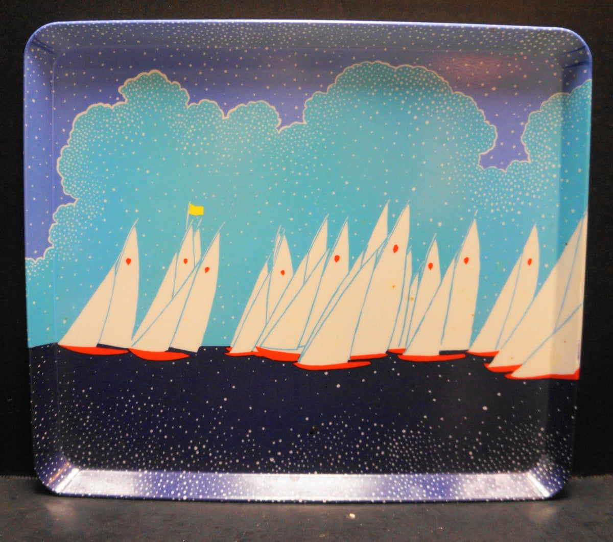 Sailboats Tray Design Imports Italy Melamine 12 IN