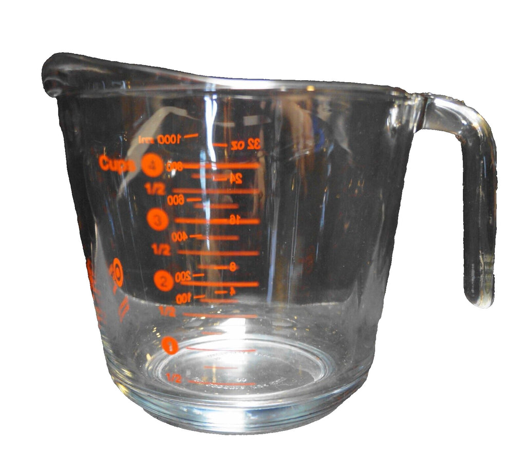 Target Made by Design 4 Cup Measuring Cup Red Print Clear Glass