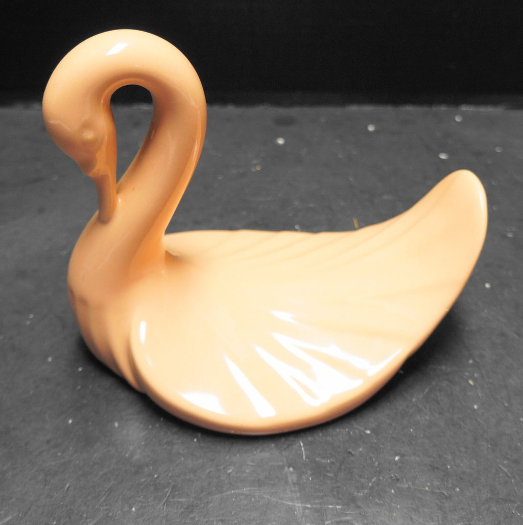 Peach Ceramic Swan Hand Towel Holder Bathroom Decor 1980s