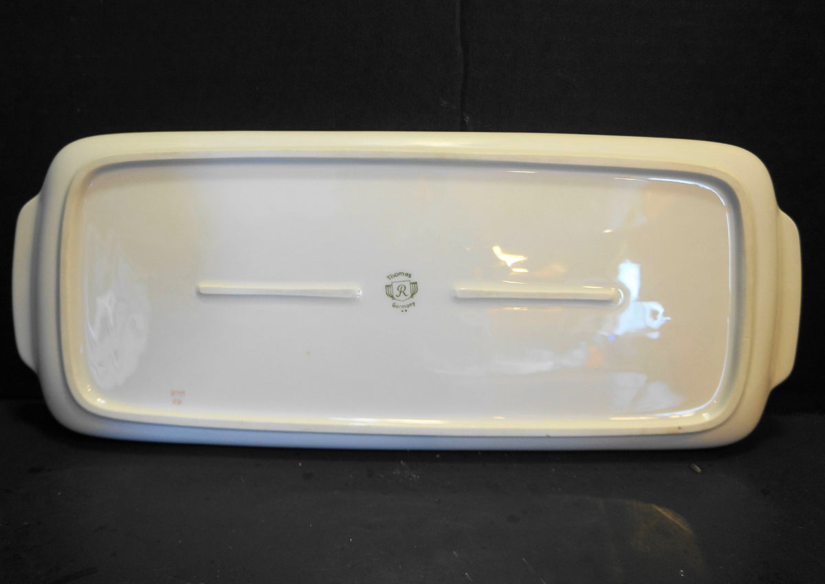 Thomas Germany 2031 Porcelain Tray Pink Yellow Roses King Cake Plate Rectangle