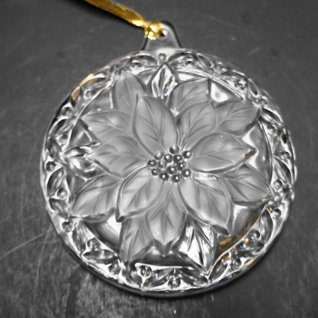 Mikasa Crystal Frosted Festive Poinsettia Christmas Ornament