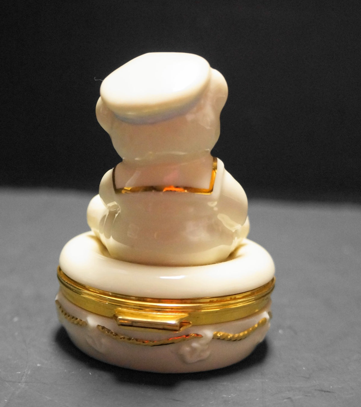 Lenox Ivory China Anchors Aweigh Treasures Box Teddy Bear Sailboat With Charm