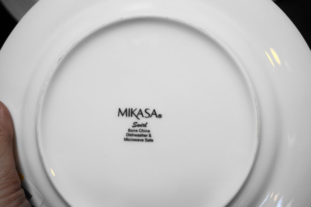 Mikasa Bone China Swirl White Salad Plates Set Of 3
