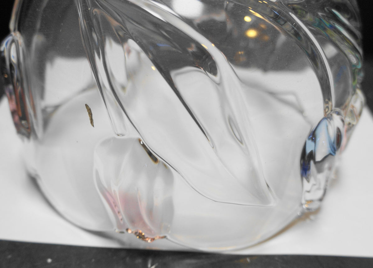 Mikasa Tivoli Blue Pink Stained Crystal Serving Bowl 8 IN