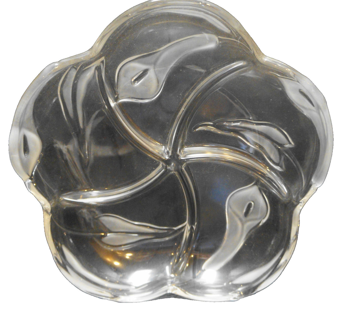 Mikasa Flair Crystal Frosted Calla Lily Five Part Divided Relish