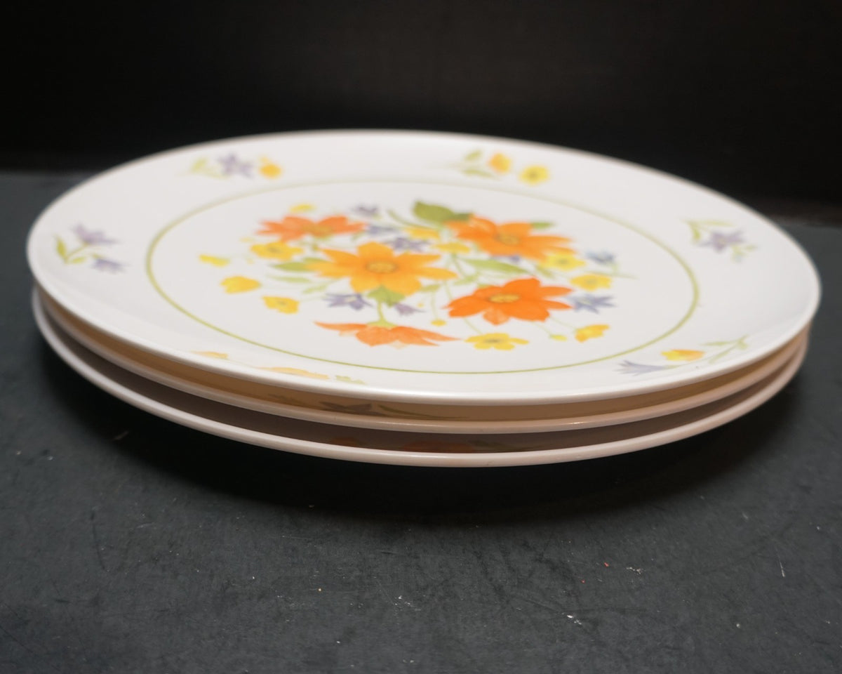 Garden Bouquet Wildflower Melamine Dinner Plates Set of 3