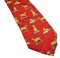 Allyn Neckwear Chocolate Labrador Retriever Maroon Silk Tie Vintage