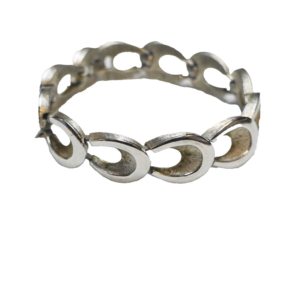 Crown Trifari Silver Tone Oval Links Bracelet