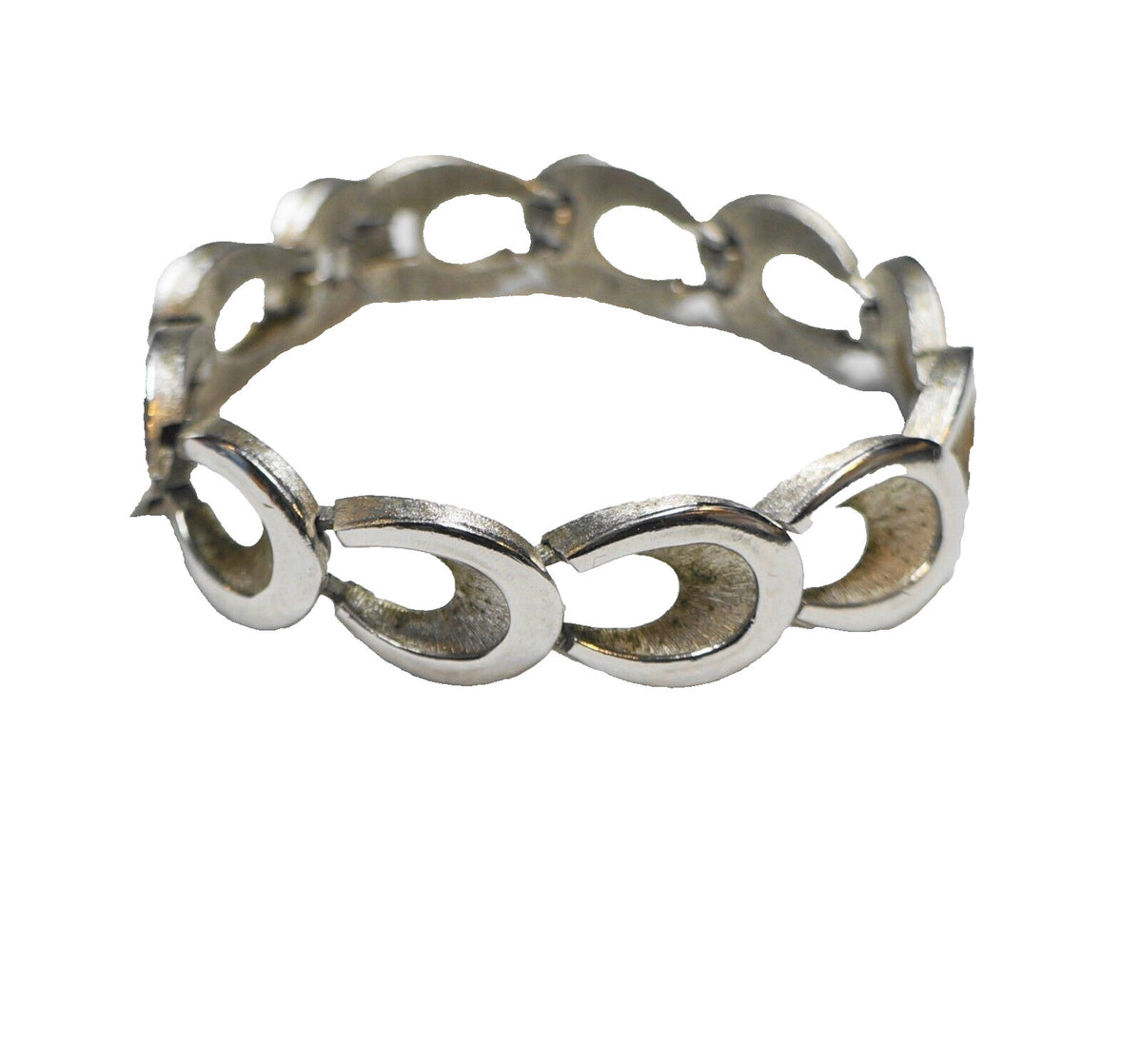 Crown Trifari Silver Tone Oval Links Bracelet