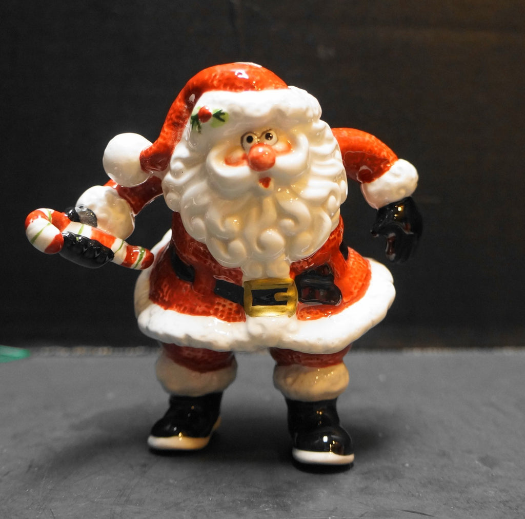 Fitz and Floyd Santa Holding Candy Cane Figurine Fine Porcelain