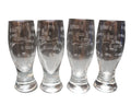 Mikasa Cheers Selections Cut Glass Shot Glasses Set of 4 Cut Dot Bar Morse Code