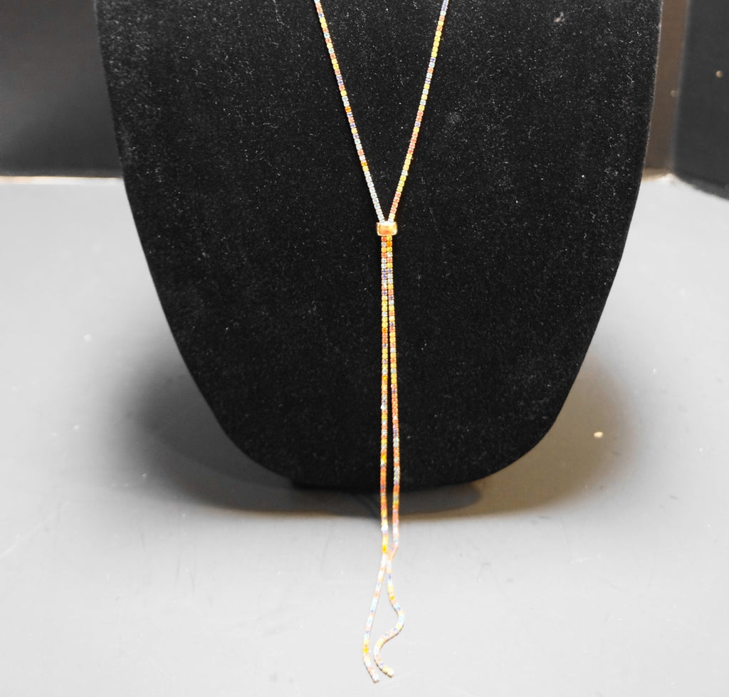 Crystal Avenue Rainbow Rhinestone Laurett Long Necklace 47 IN New