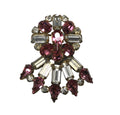 Antoinette Pink Clear Rhinestone Crystal Art Deco Brooch Pendant 1/20 12KT Gold